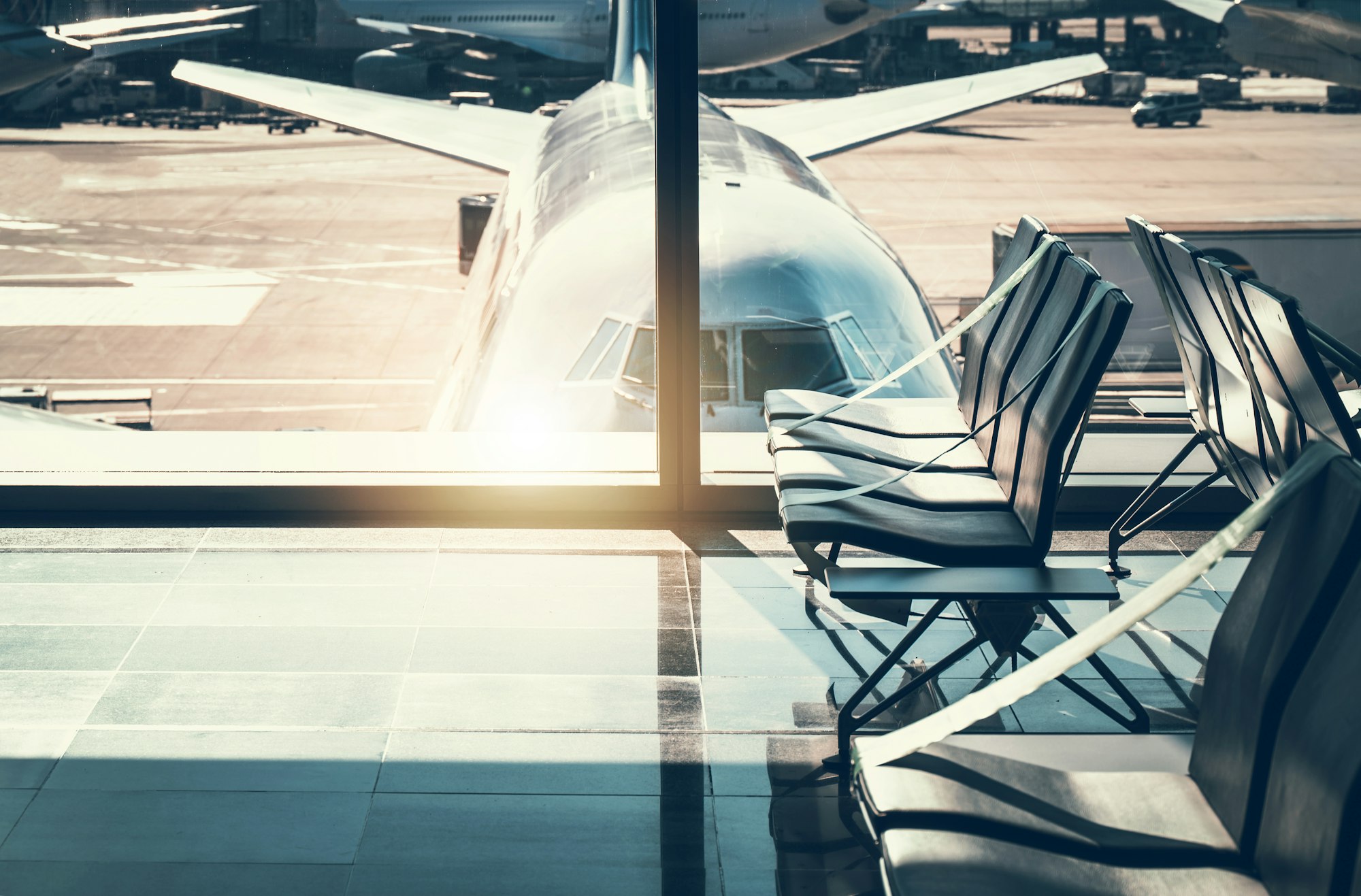 Empty Chairs Inside Airport Terminal